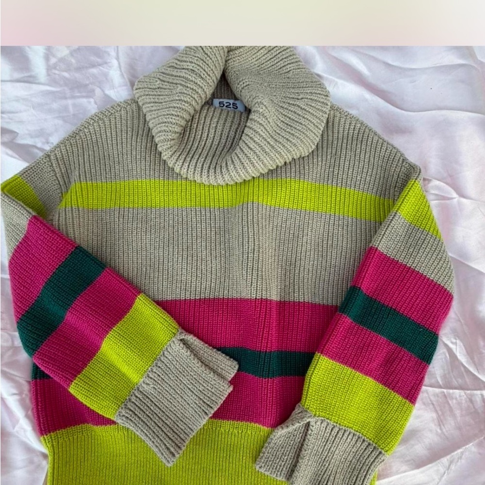 525 America Women's Colorful Cowl Neck Sweater